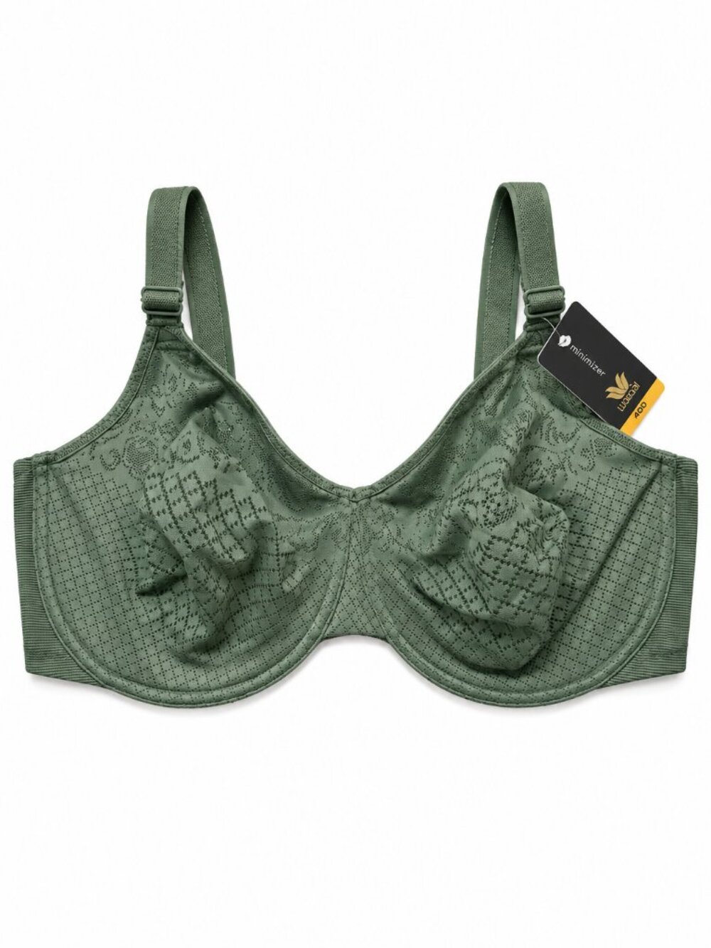 Wacoal 857210 Underwire Visual Effects Minimizer Bra 42DD Green Full Coverage NW